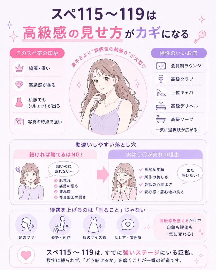 スペ115〜119は高級感の見せ方がカギになる